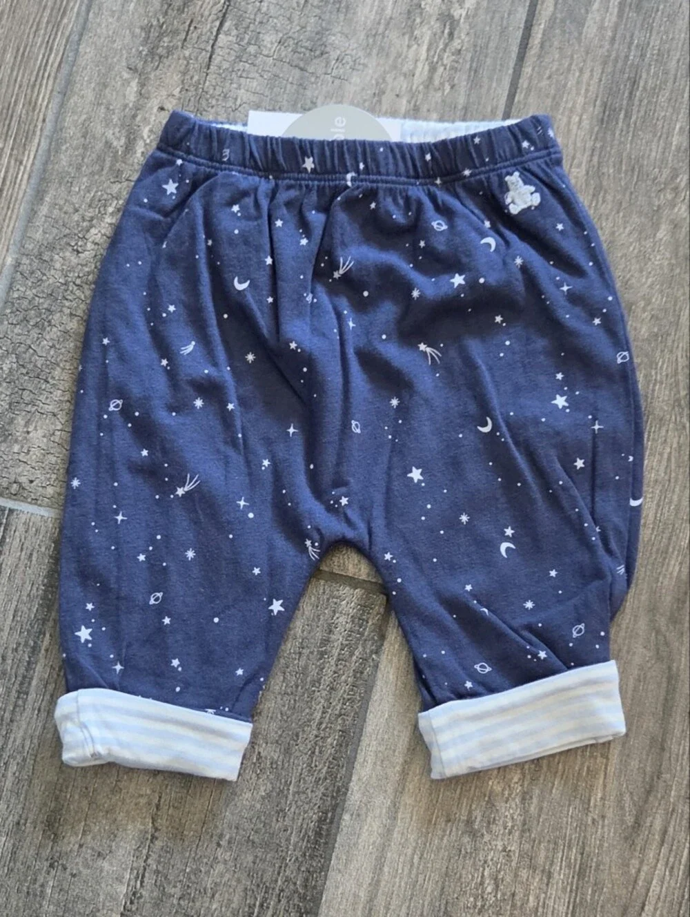 GAP Baby NWT 0-3 Months Reversible Navy Star & Moon Hooded 2-Piece Set